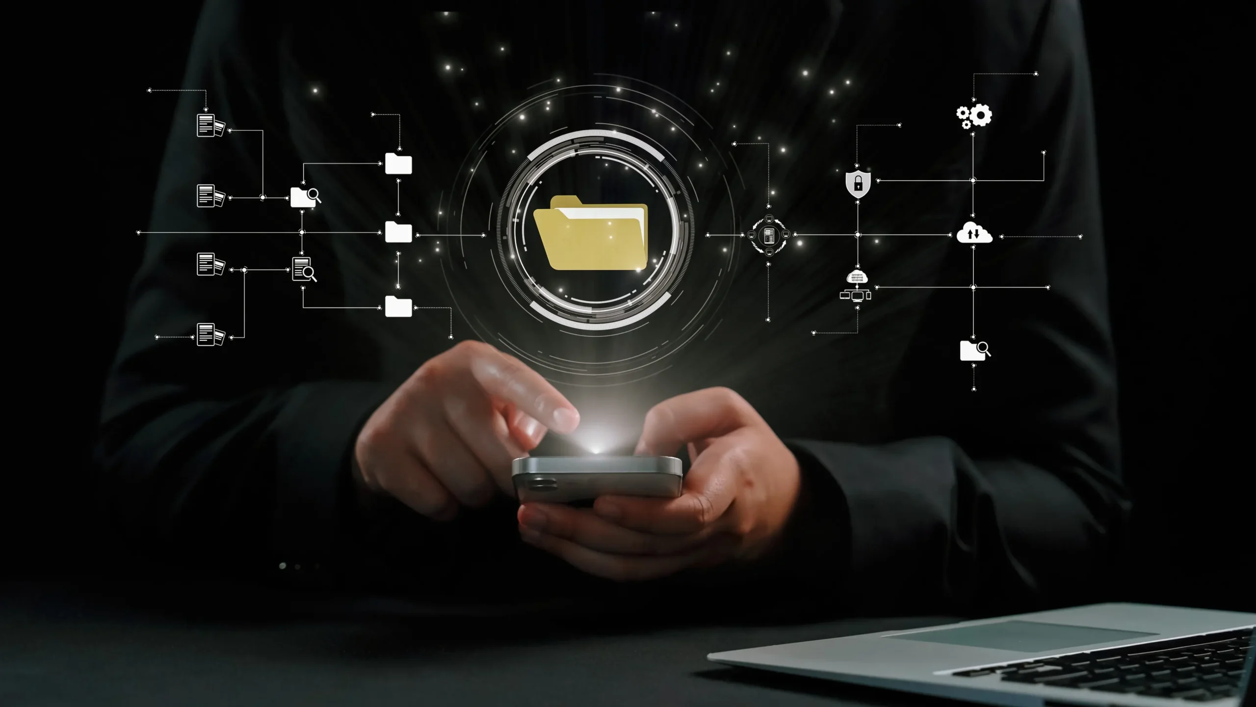 Person organizing Google Drive folders on a computer